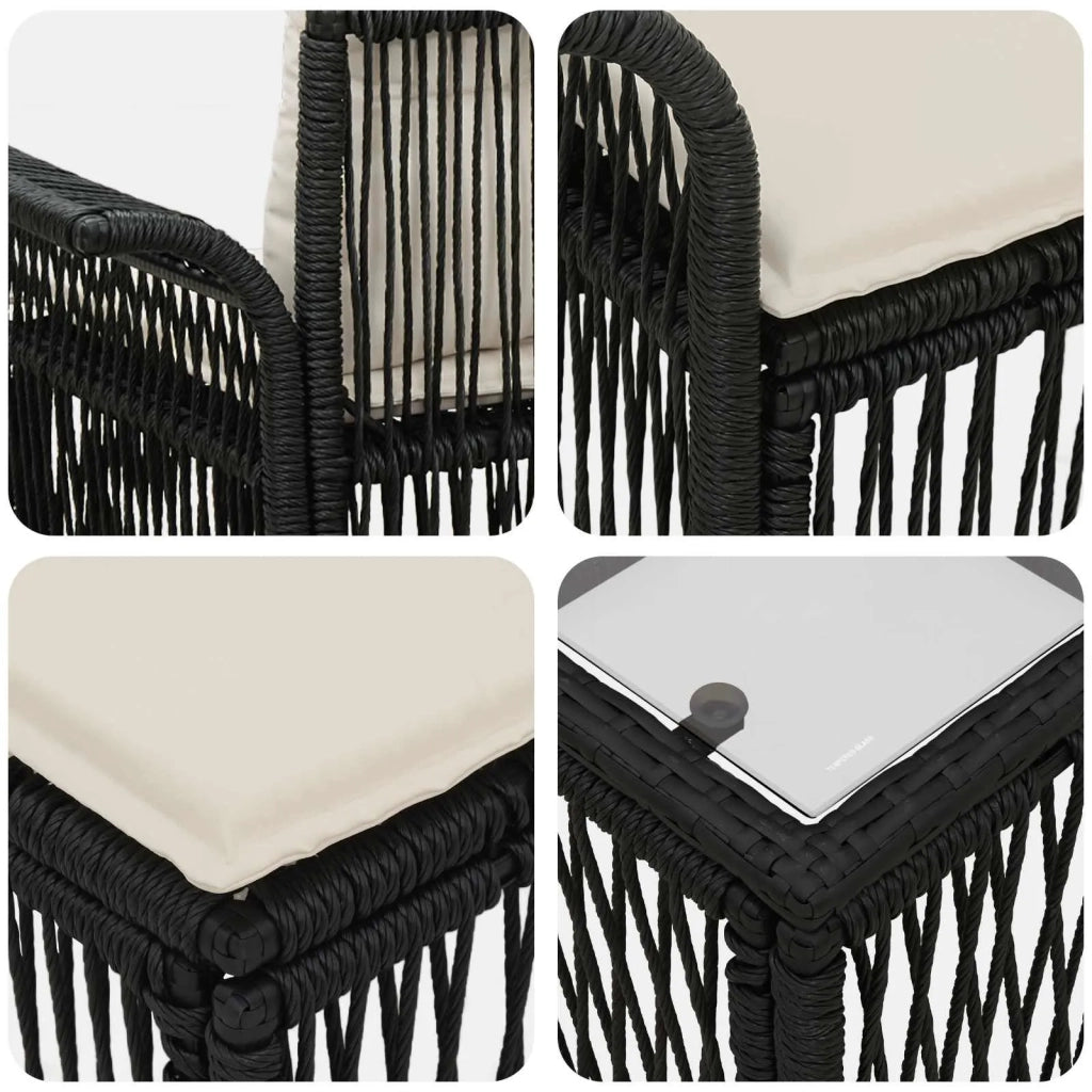 Set Divano da Giardino 8 pcs Nero polyrattan 3434905
