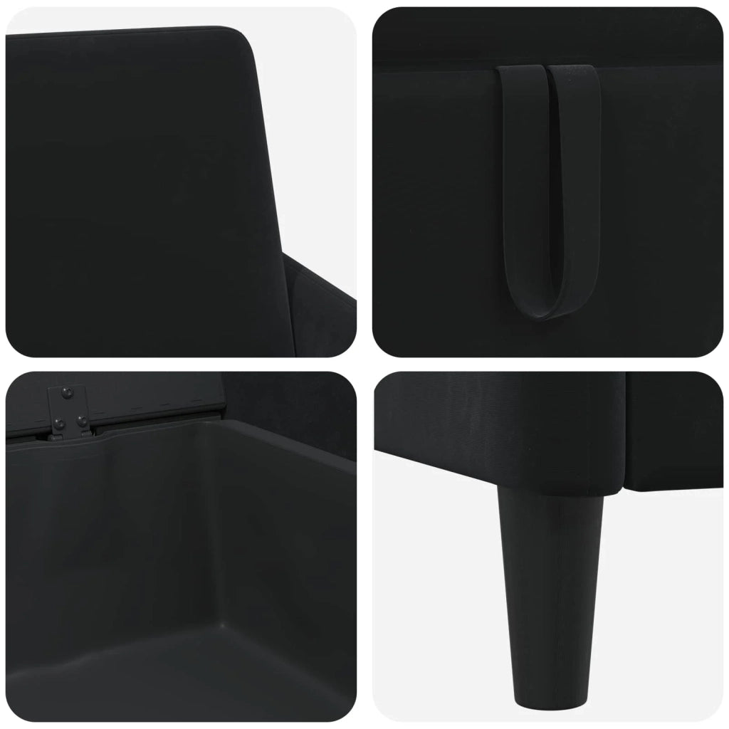 Divano con Storage Nero 192 x 78 x 87 cm Poliestere 42036995