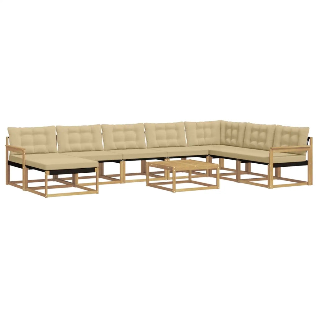 Set di divani da esterno 9 pcs Bianco e Beige 3388991