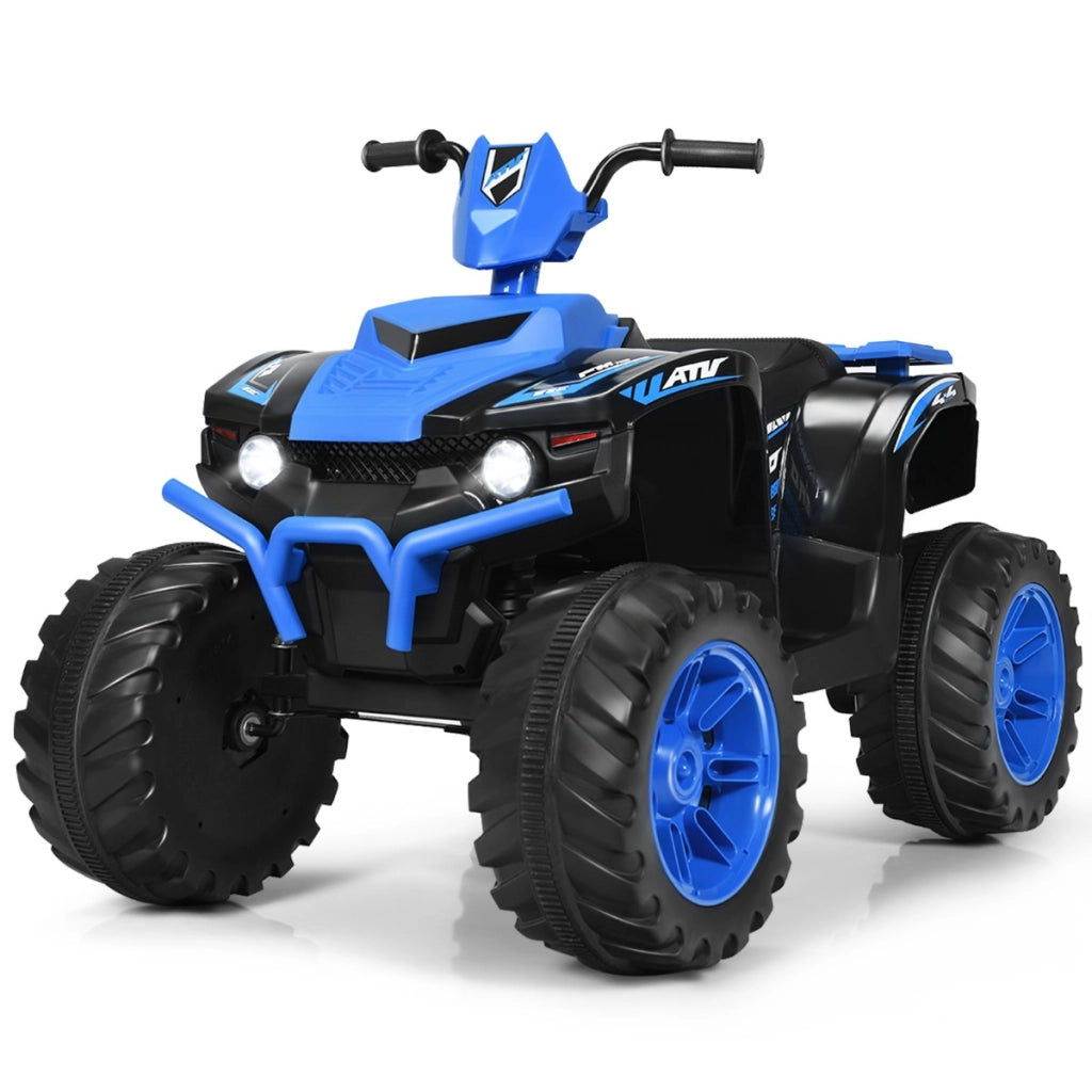 Quad elettrico ATV 12 V per bambini con musica e luci LED, Quad a batteria con sedile comodo 104x67x74cm Blu-Macchinine giocattoli