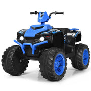Quad elettrico ATV 12 V per bambini con musica e luci LED, Quad a batteria con sedile comodo 104x67x74cm Blu-Macchinine giocattoli