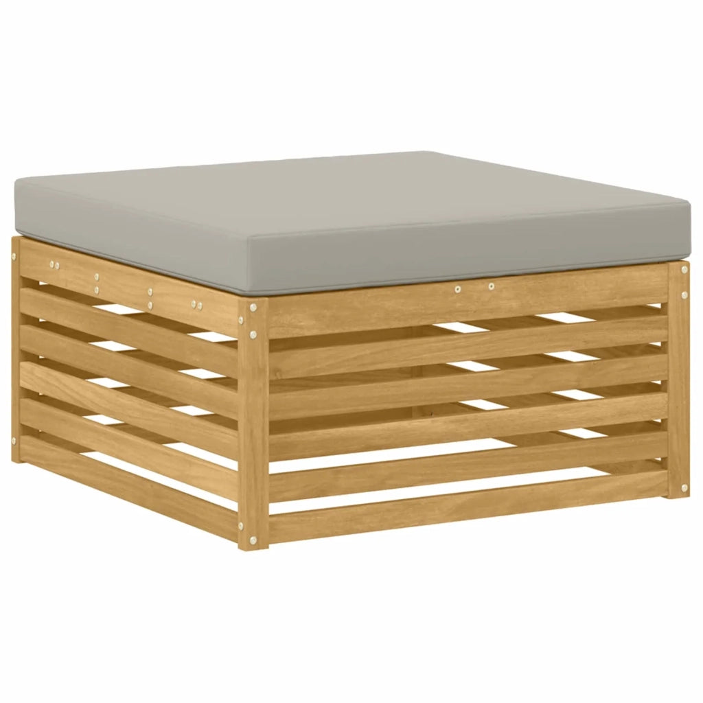 Set di divani da esterno 7 pz Bianco e Grigio Chiaro Poliestere 3390376