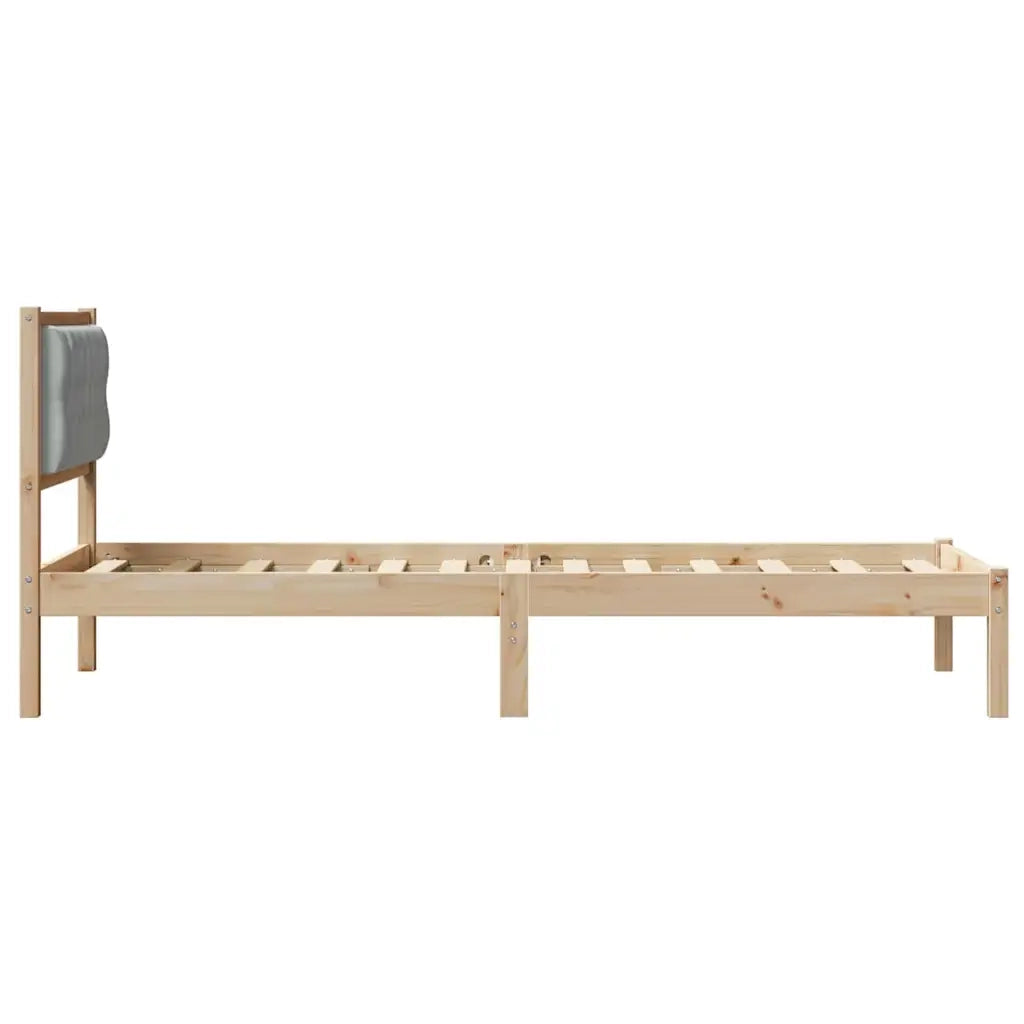 Struttura del letto Grigio chiaro 90 x 190 cm Pino massello 878224