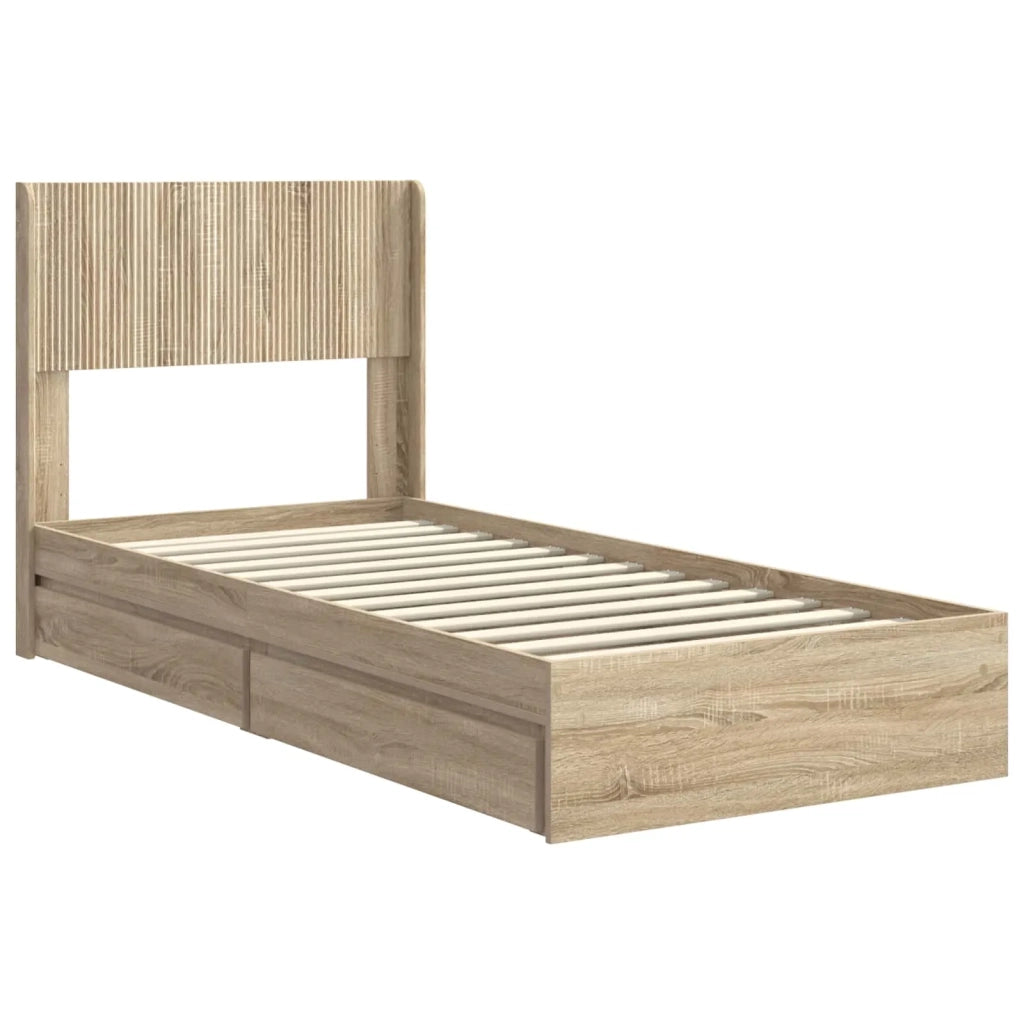 Struttura del letto con stoccaggio e testata Rovere Sonoma 3414421
