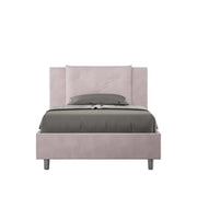 Letto una piazza e mezza contenitore imbottito 120x210 microfibra glicine Appia