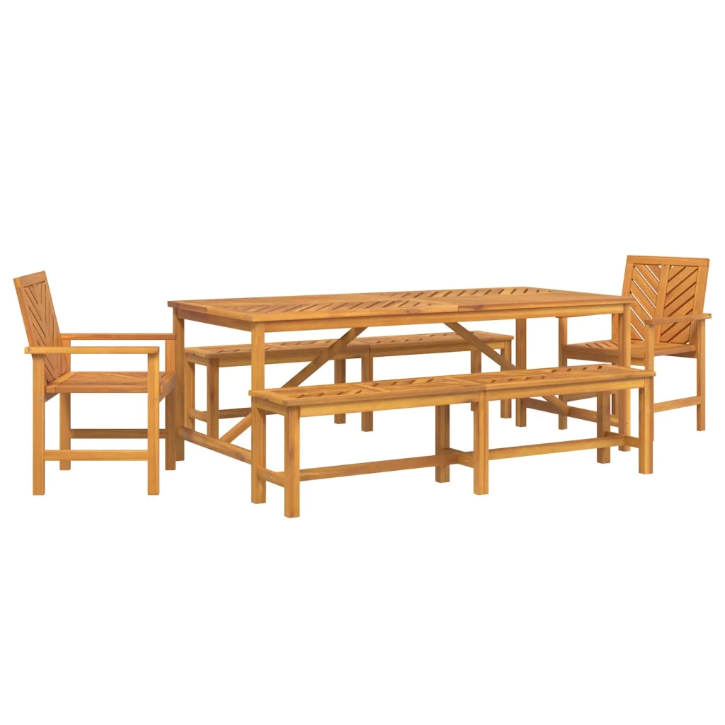 Set da Pranzo per Giardino 5 pcs Marrone 3154118