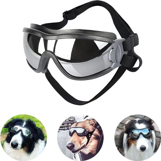 Abbigliamento protettivo per cani - Protezione oculare per cani - Ombrellino per cani - Resistente UV - Impermeabile - Resistente al vento - Cintura regolabile - Adatto per cani di taglia media a grande per viaggi, sci e attività all'aperto - Regalo