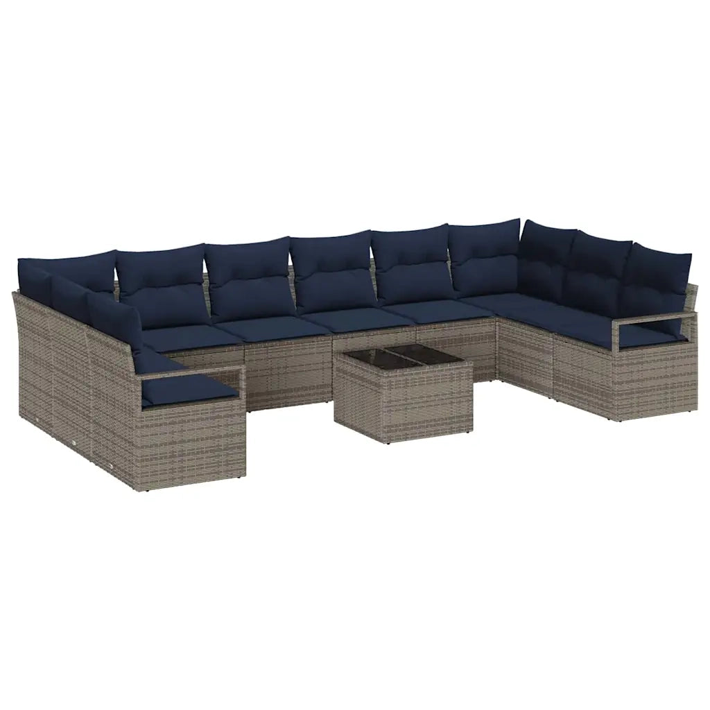 Set di divani con cuscino 11 pcs Grigio polyrattan 3346575