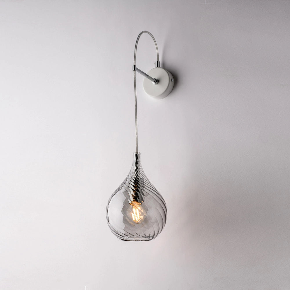 Pluvia Applique in ferro con vetro grigio pyrex 1 luce .14 P.21 BL264-AP1-GR