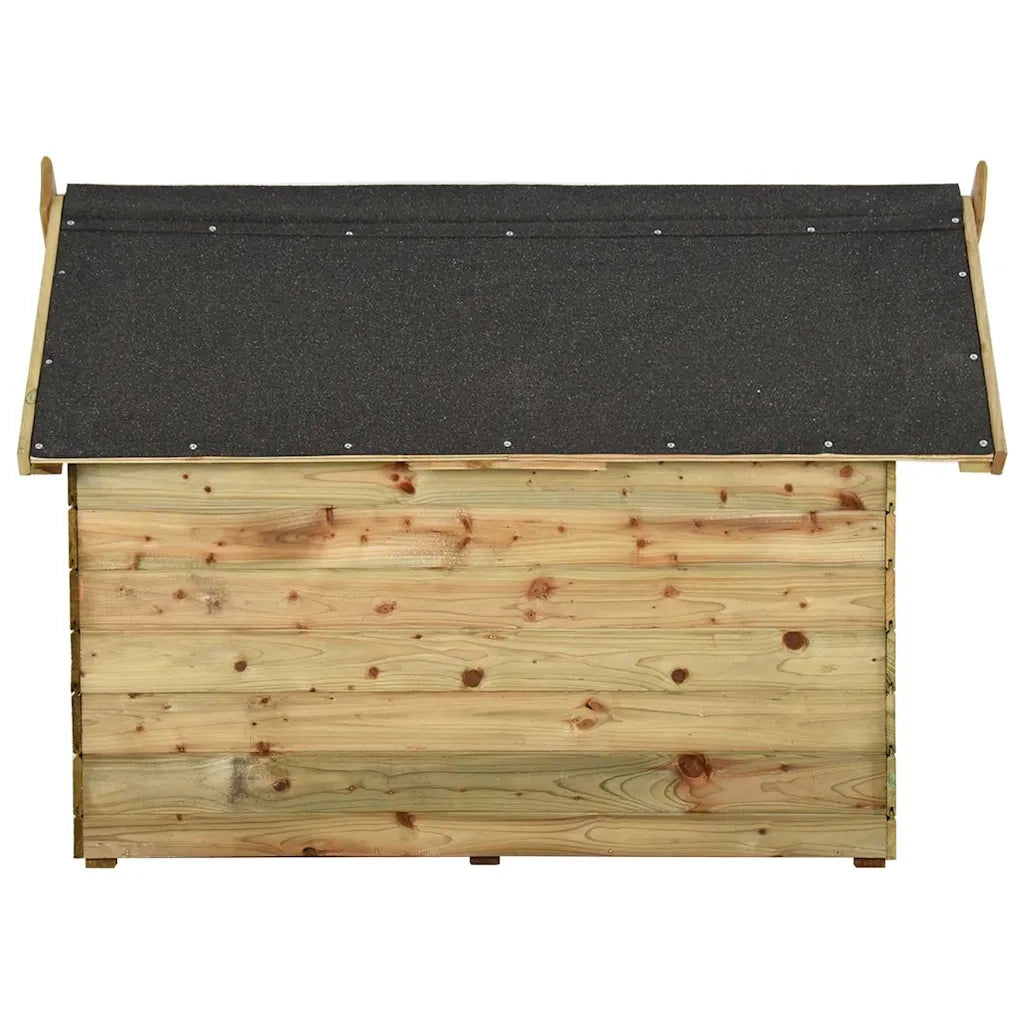 Cuccia per Cane da Esterno con Tetto Apribile Pino Impregnato 45151