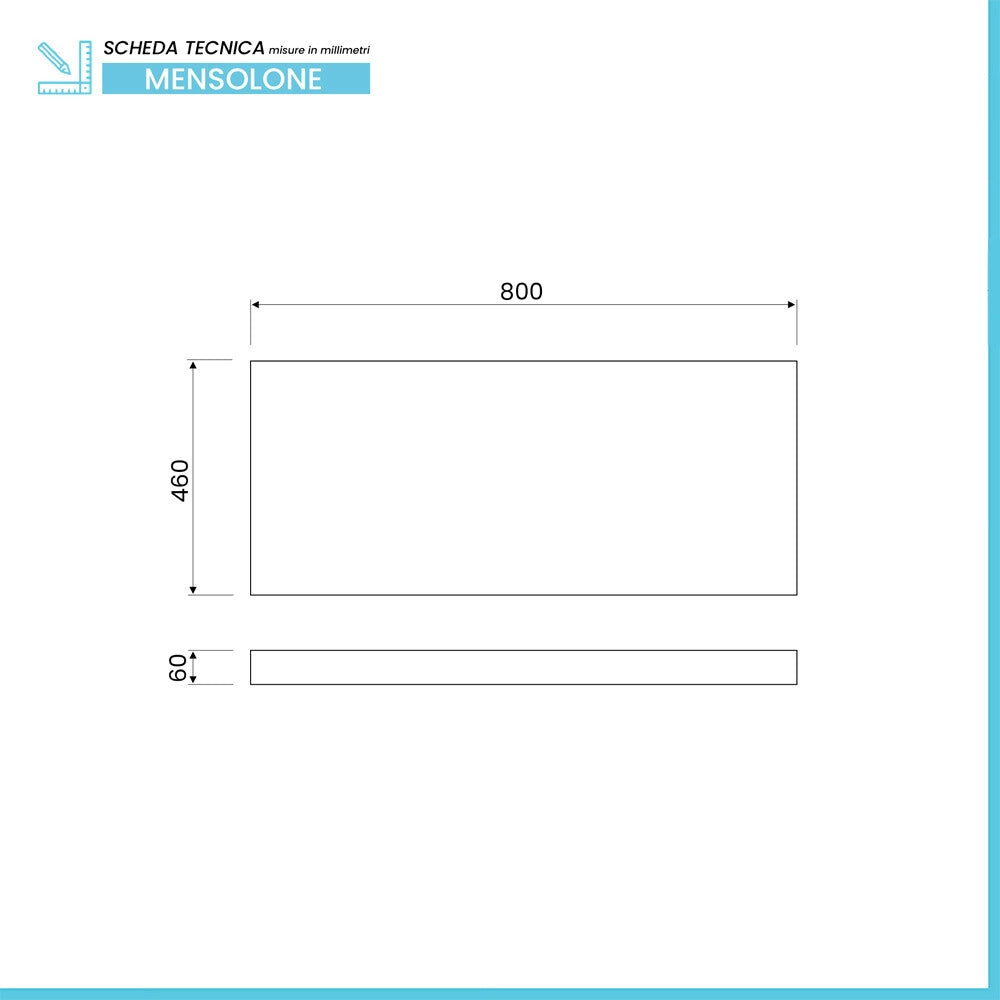 Mensolone bagno 80 cm in legno effetto marmo bianco carrara Levia