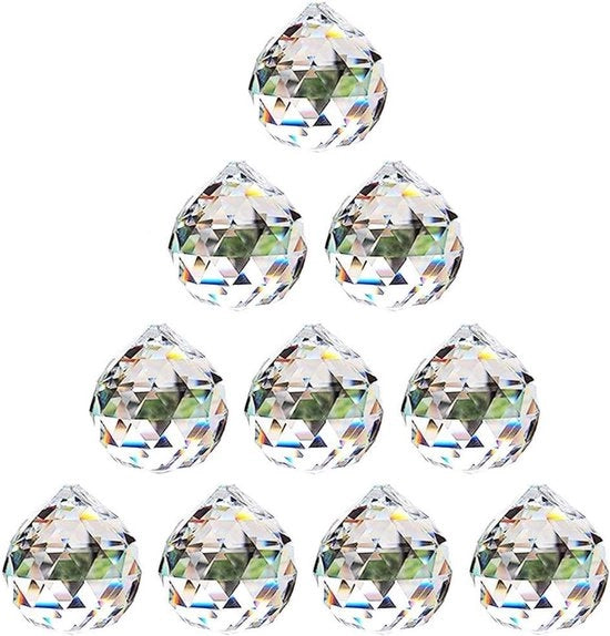 Prisma a Sfera di Cristallo - Decorazione per Lampadari per Casa, Ufficio e Matrimonio (30mm, 10 pezzi)