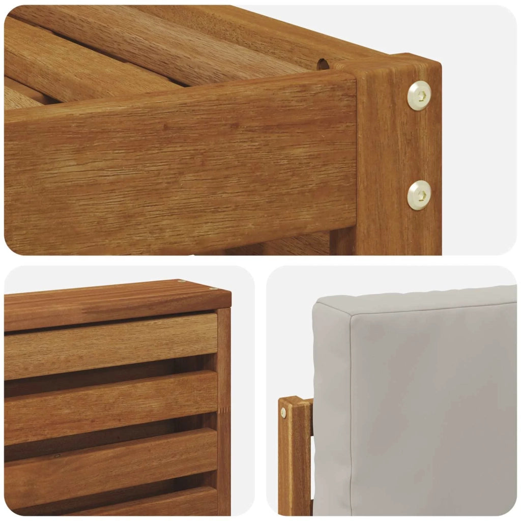Set divani con cuscino 5 pcs Grigio Naturale e Chiaro 3374656