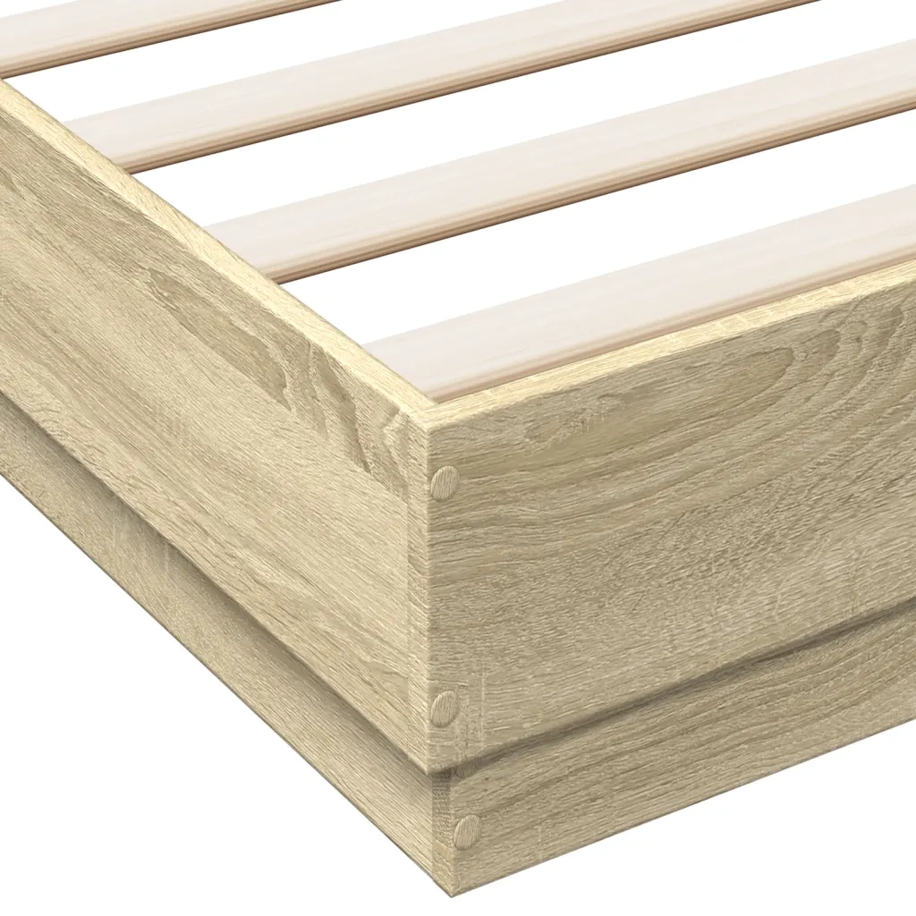 Giroletto con Luci LED-Struttura Letto Rovere Sonoma 120x200 cm