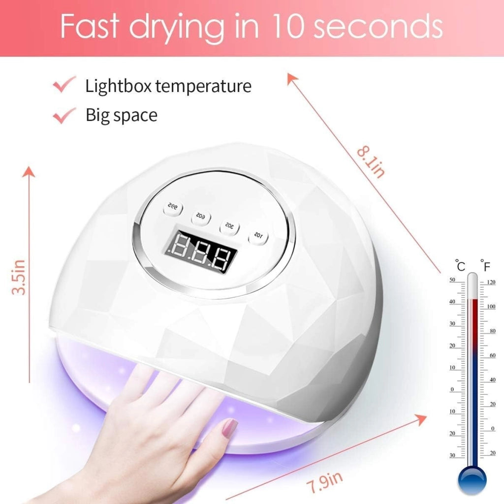 LAMPADA UV CON 39 LED 86W DISPLAY SENSORE UNGHIE RICOSTRUZIONE MANICURE TIMER