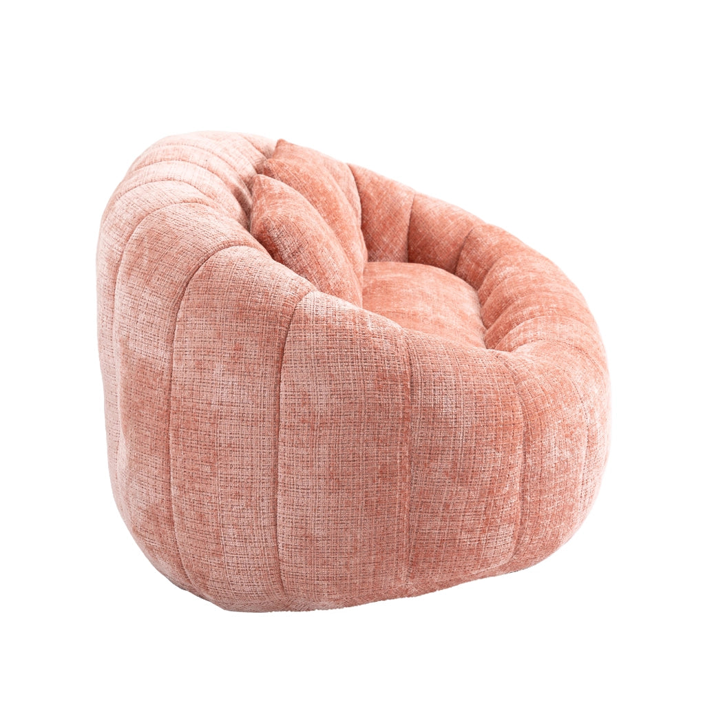 Sitzsack letto morbido in chenille rosa, divano lounge a due posti con imbottitura in memory foam, 150x95x63 cm