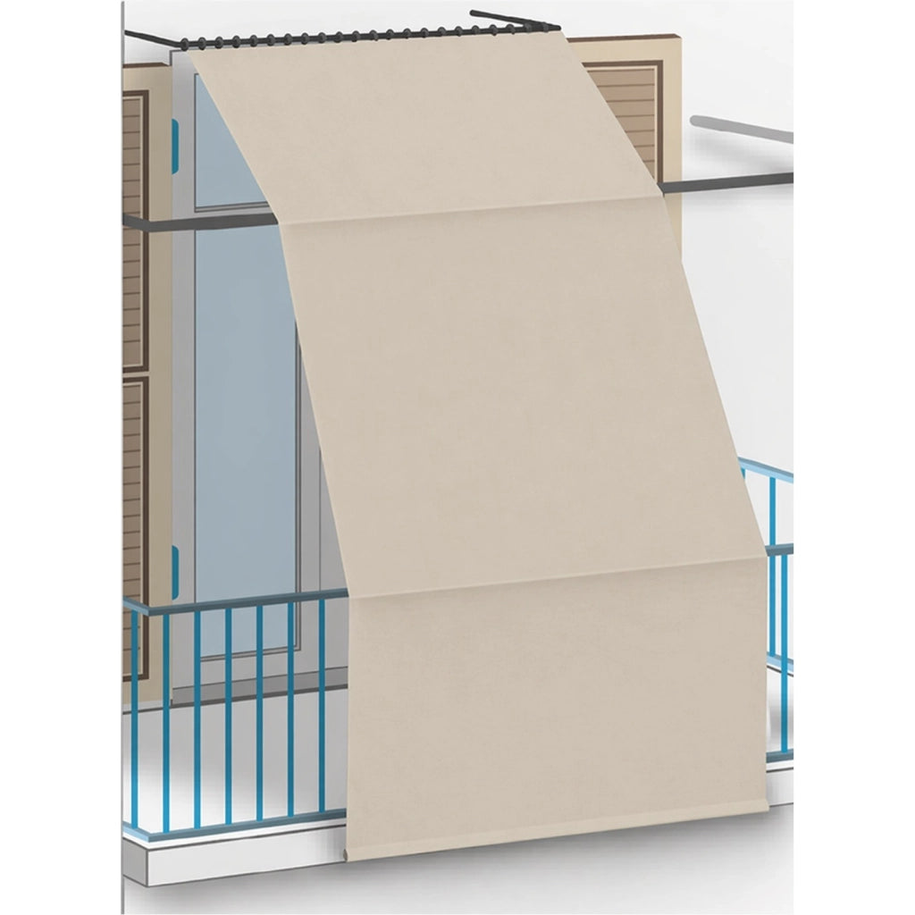 TENDA DA SOLE 140XH250CM BEIGE CON ANELLI