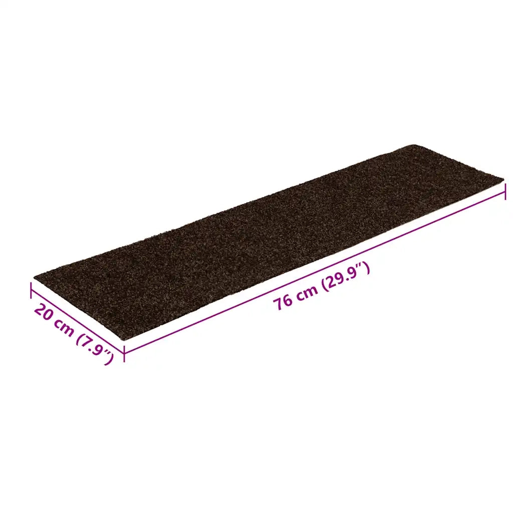 Tappetini per scale autoadesivi 30 pz 76x20 cm marrone rettangolari 3365727