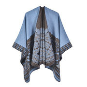 Nuovo modello di scialle caldo con orlo a spacco, mantella, cardigan in cashmere da donna, sciarpa