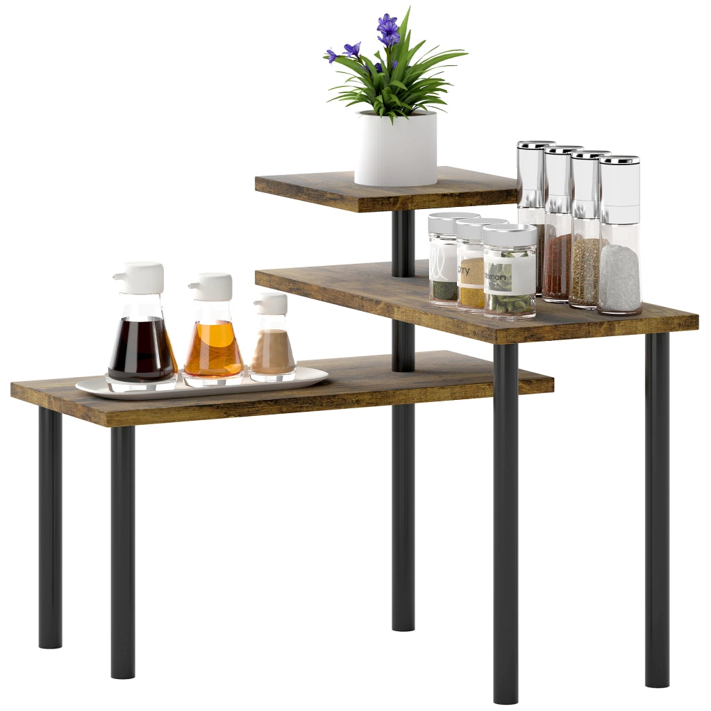 Etagere angolare rotante a 3 ripiani ¨C Minimal ¨C 40x18x36.5 cm, marrone
