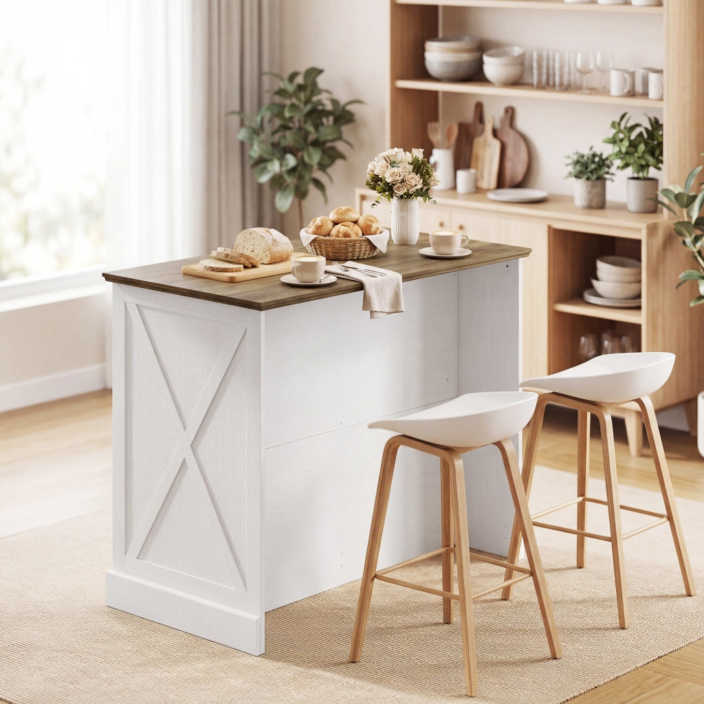 Tavolo da cucina con isola ¨C zephmum ¨C bianco