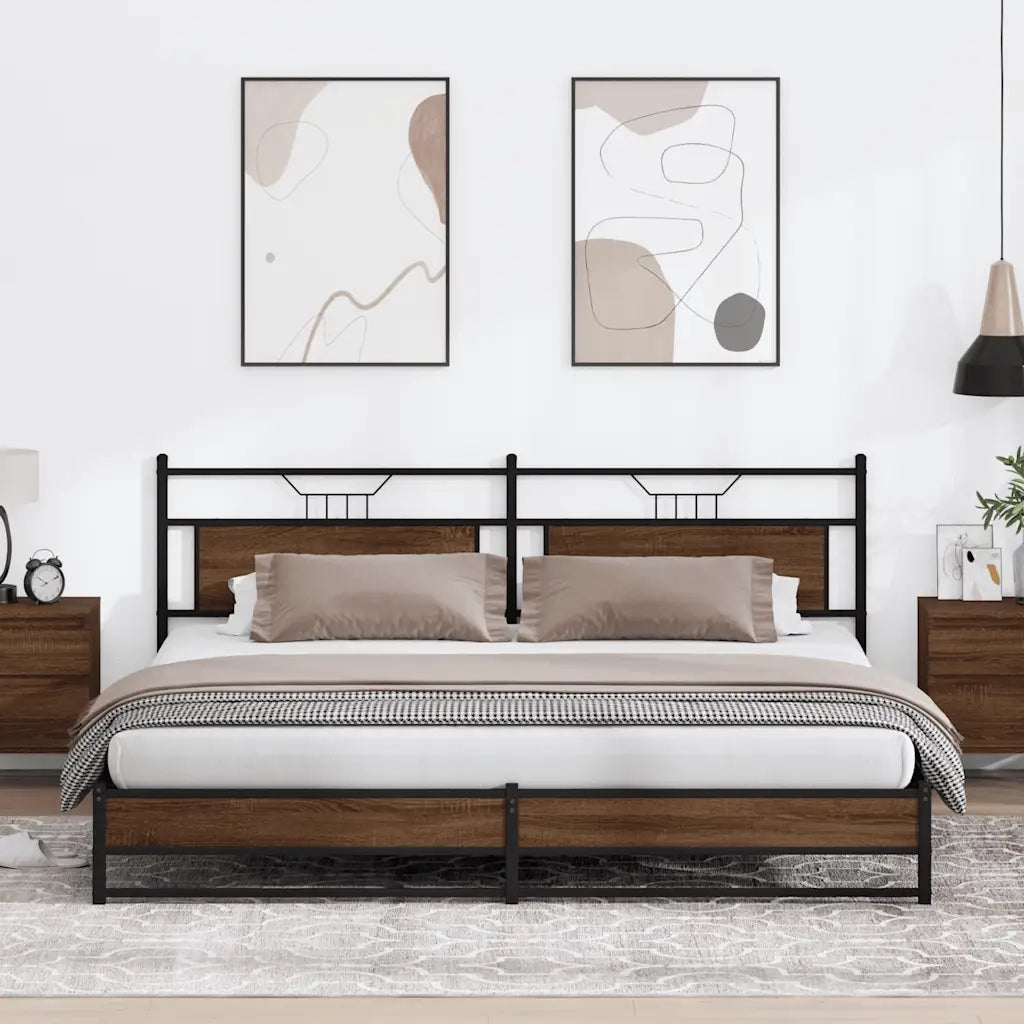 Giroletto senza Materaso in Metallo Rovere Marrone 200x200 cm 3325134