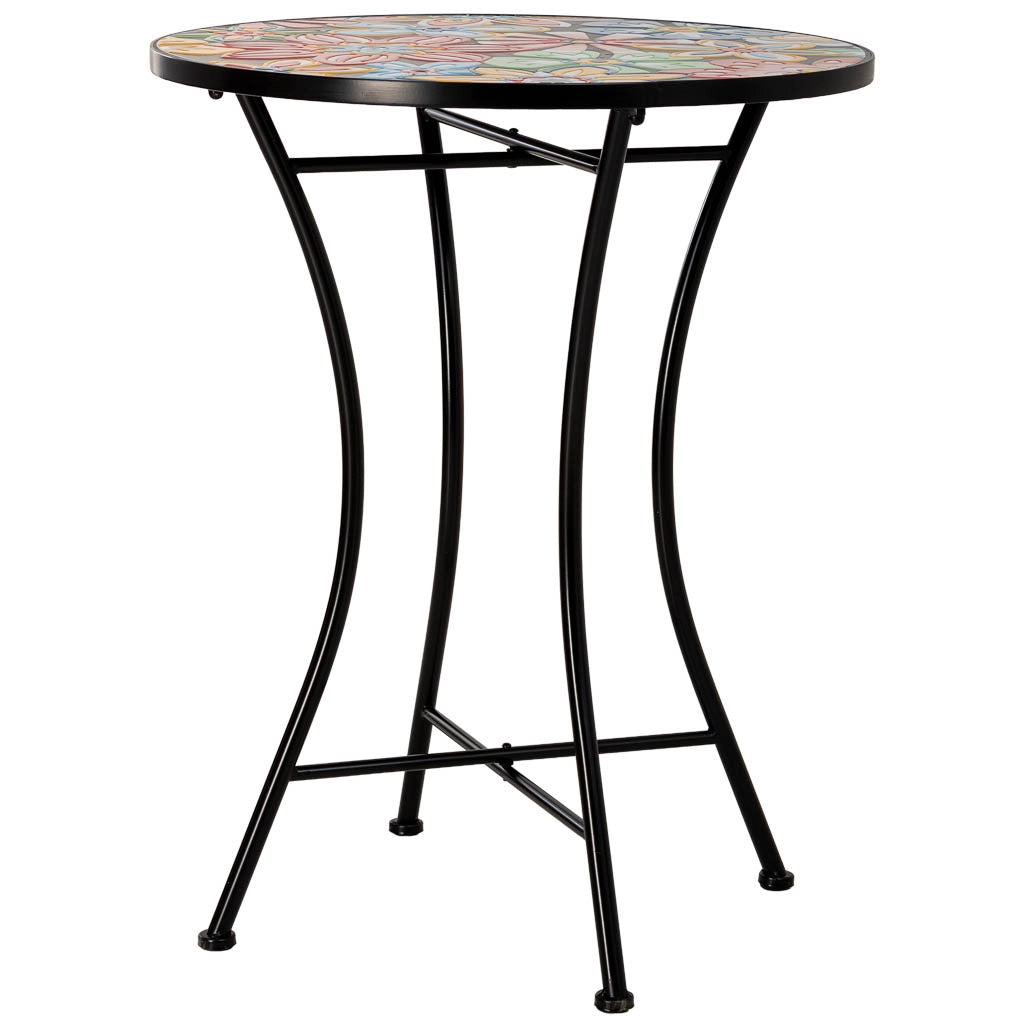 Set tavolo e 2 sedie in metallo, 60x60x75h cm, 38x46x90h cm