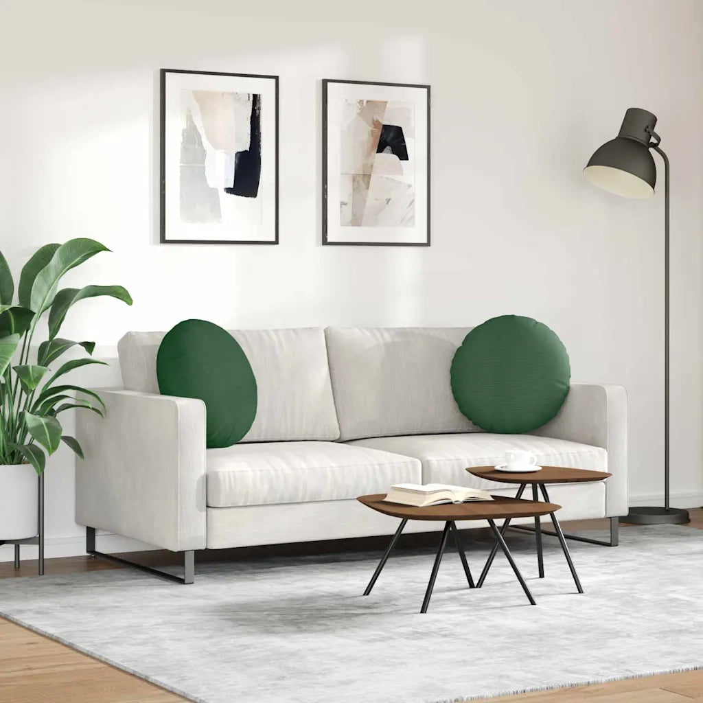 Cuscini per Seduta 2 pcs Verde Scuro Ø50 x 19 cm 42014191