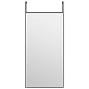 Specchio da Porta Nero 40x80 cm in Vetro e Alluminio