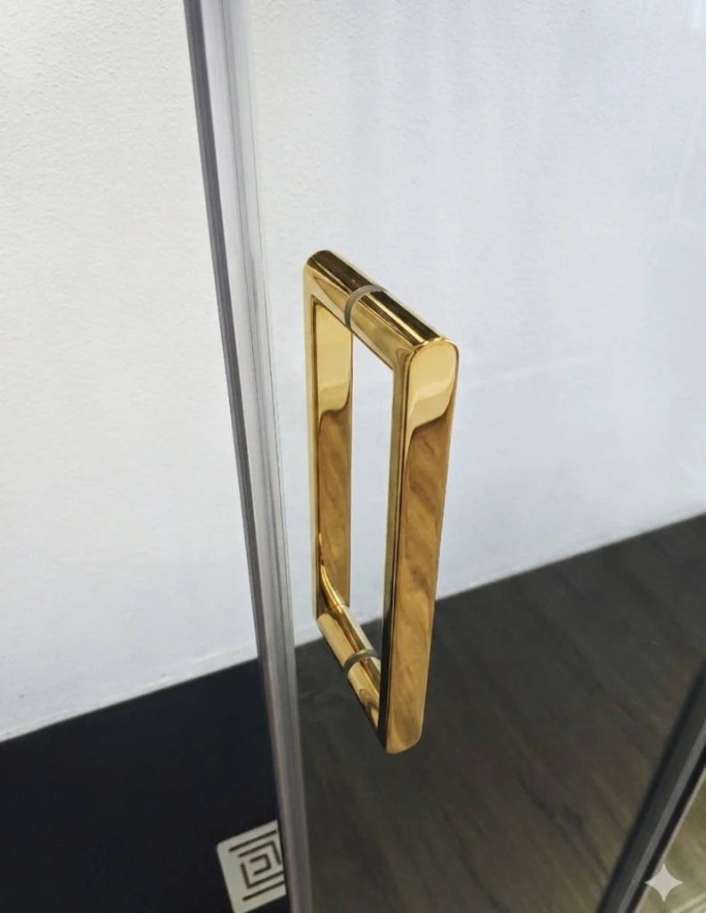 Box doccia CIRENE (KENNA) 1+1 con lato fisso laterale 180x90 cm Oro Barra Perpendicolare