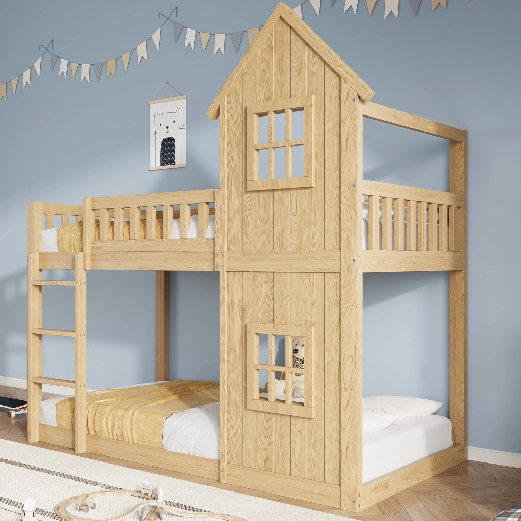 LETTO A CASTELLO Casa 90x200 cm Legno Naturale