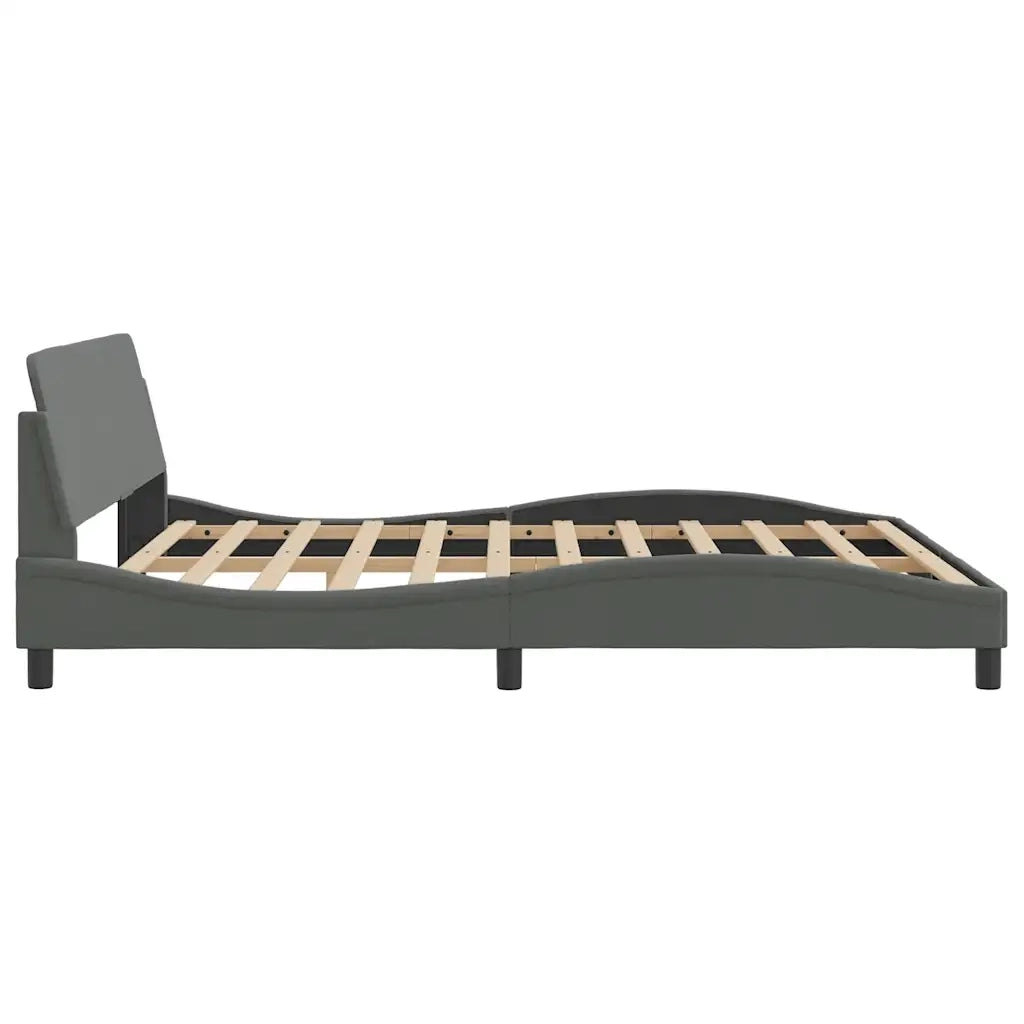 Letto matrimoniale | Letto per adulti | Giroletto Dover Grigio Scuro 180x200 cm Tessuto