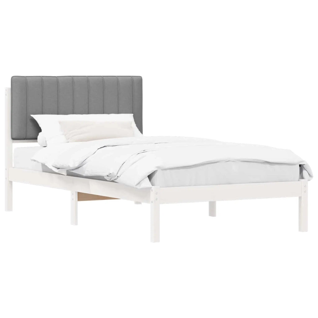 Letto con Testiera Rivestita Grigio chiaro 100 x 200 cm 878073