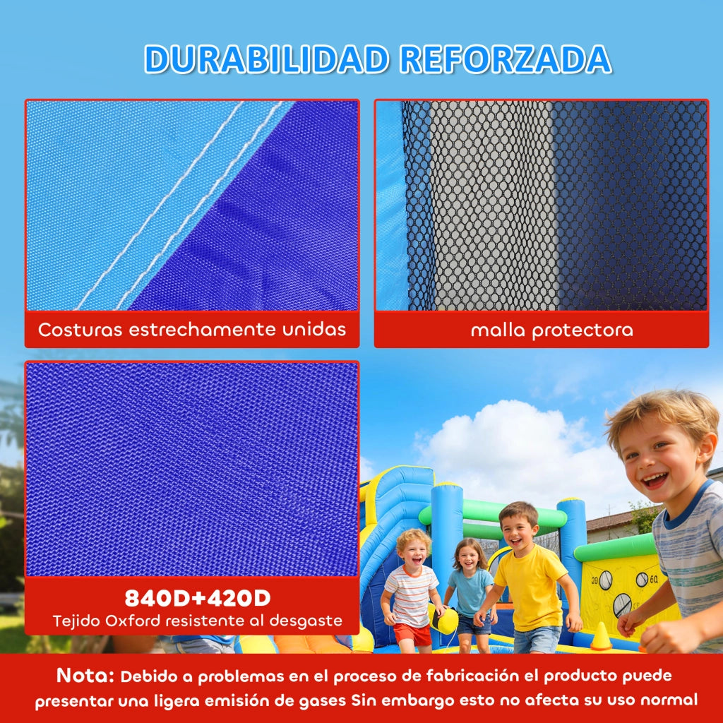 Castello gonfiabile acqua ¨C zephmum ¨C 8 in 1 con scivolo trampolino canestro anelli