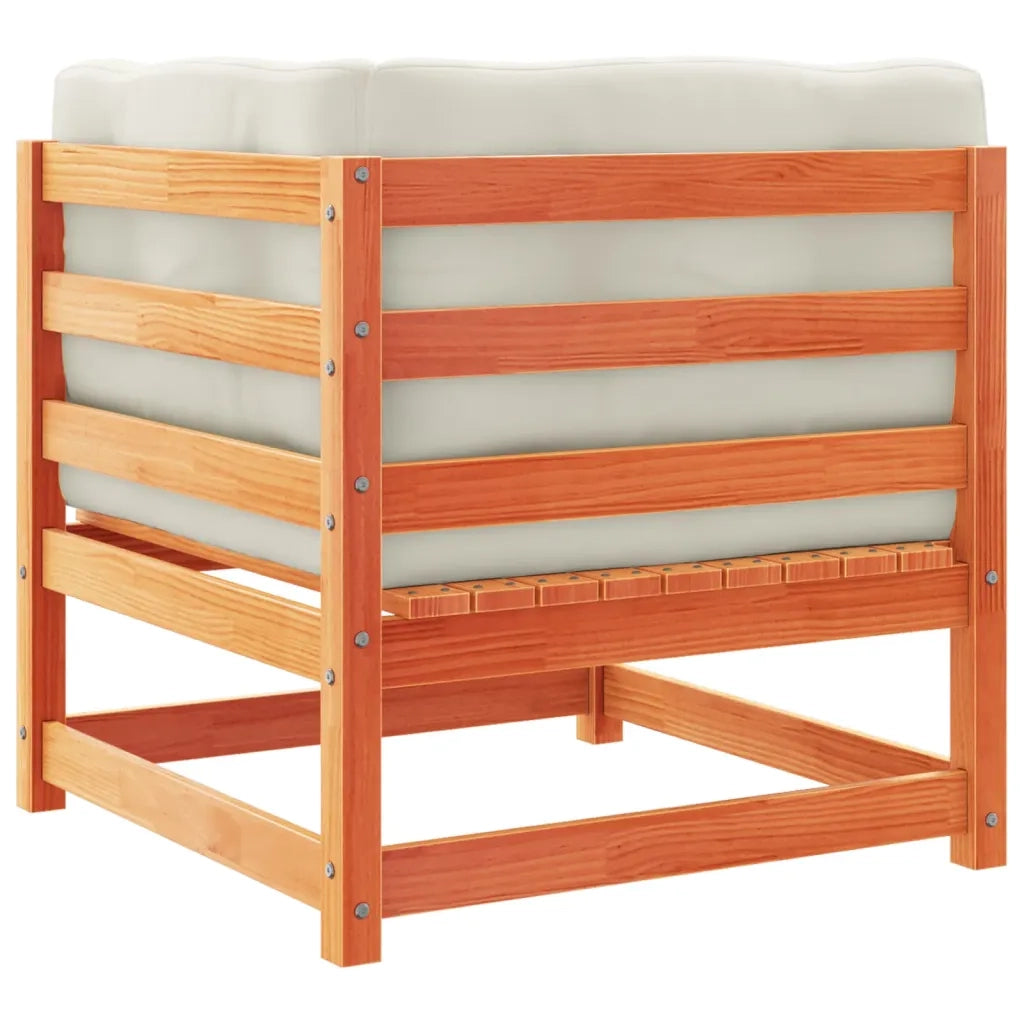 Set Divani Giardino 8 pz con Cuscini Marrone Cera Massello Pino 3299336