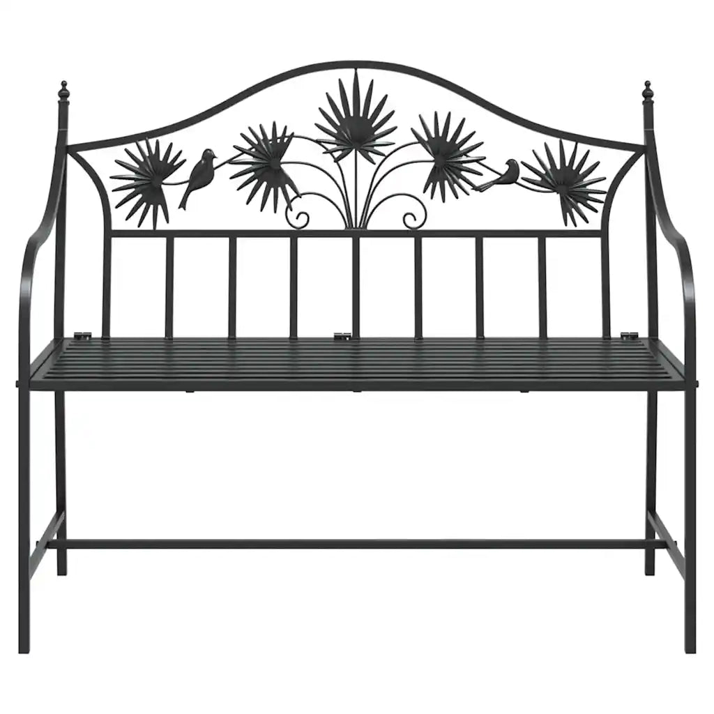 Panchina da giardino Nero 104 x 52,5 x 89 cm Acciaio 42008115