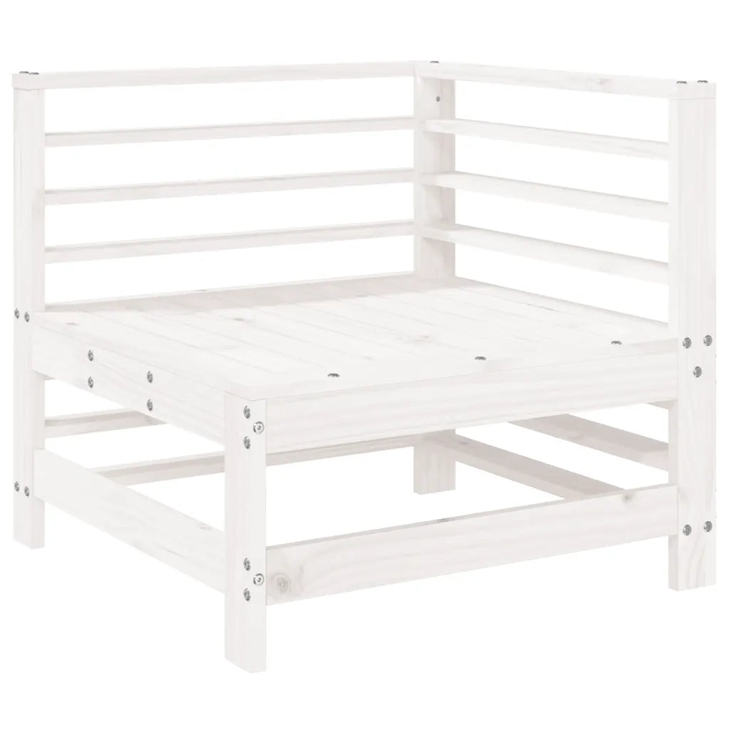 Set Salotto da Giardino 3 pz | Set di Mobili da Esterno Bianco in Legno Massello di Pino