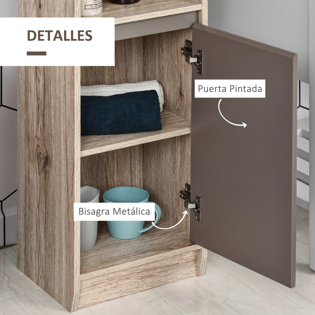 Colonna Bagno Stretto con Ante ¨C Minimal ¨C Robe e Grigio 30x24x170 cm