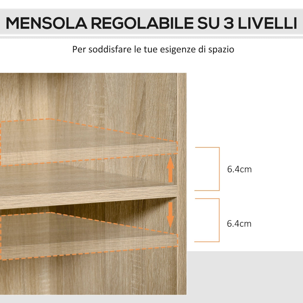 EasyComfort Mobile Porta Stampante, Mobile Ufficio, Mobiletto Basso, Mobile Multiuso con 4 Ruote, Rovere, 80x40x72cm