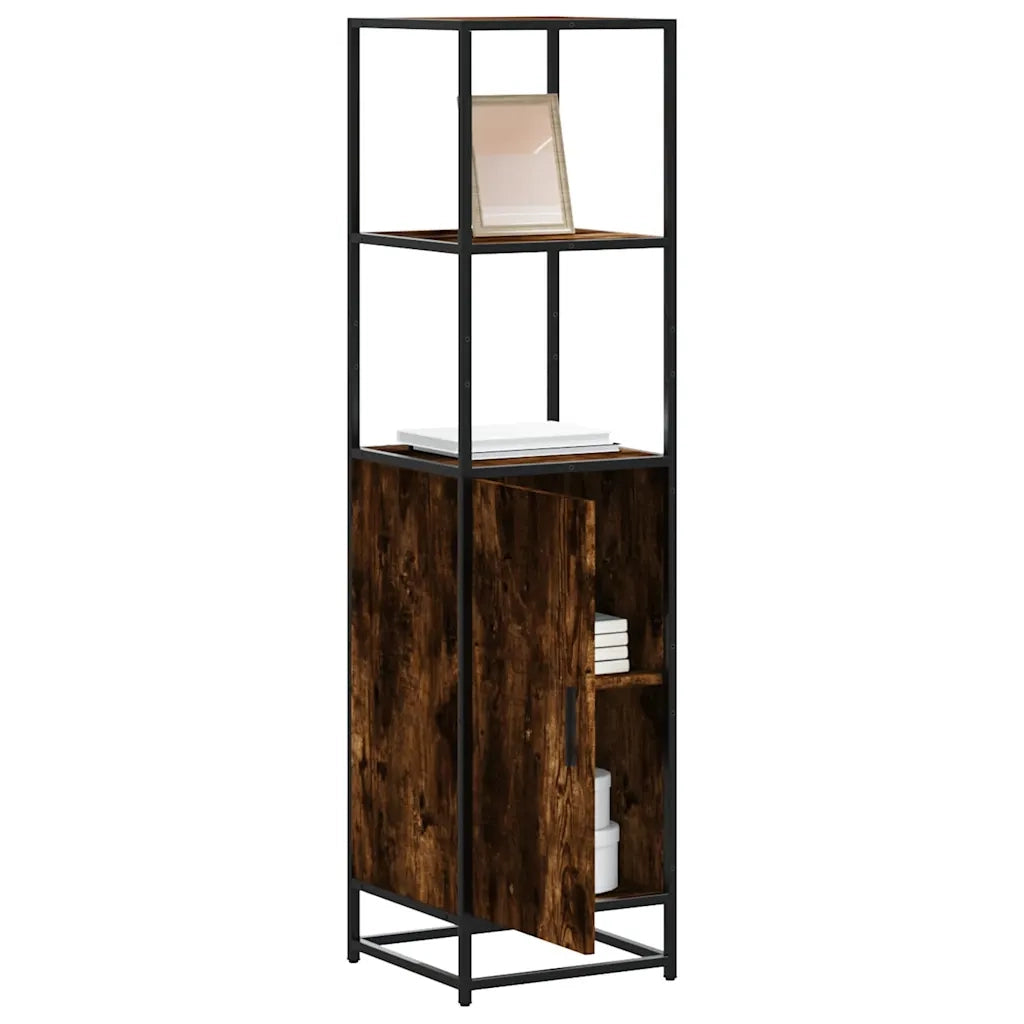 Credenza-Buffet-Armadio da cucina Rovere Fumo 35,5x35x139 cm Legno Multistrato Metallo 167859