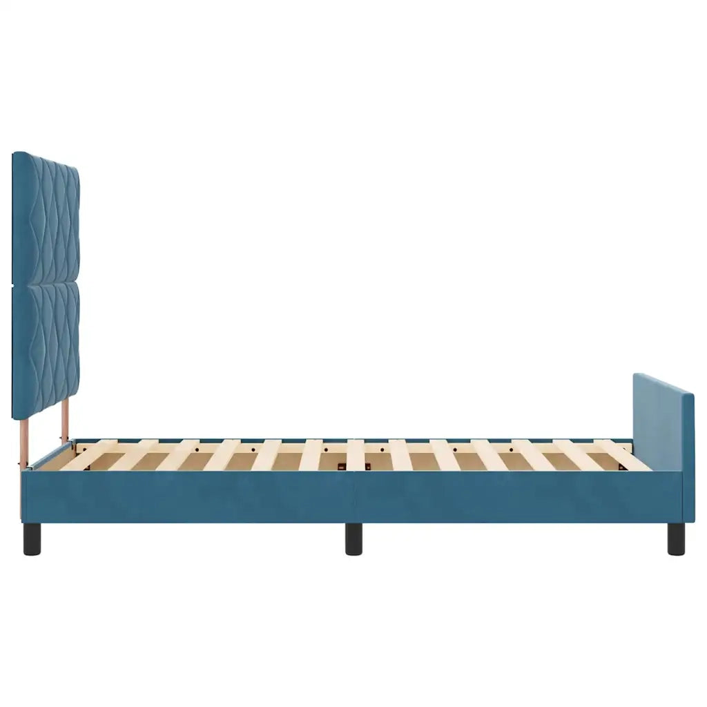 Letto a molle con testiera Blu Scuro 90 x 200 cm Velluto 3344985