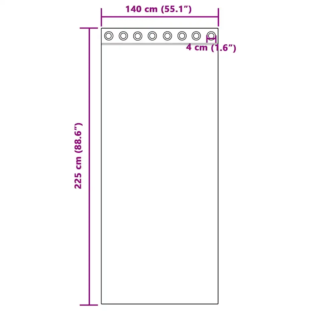 Tende in Voile con Occhielli 2 pz Viola 140x225 cm 4102103