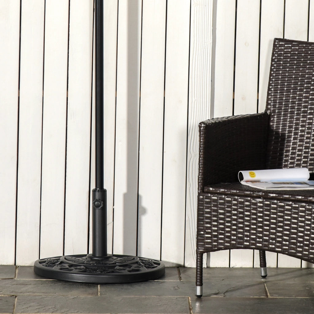 Base per Ombrellone Semicircolare ¨C Minimal ¨C Nero 50x32x32 cm