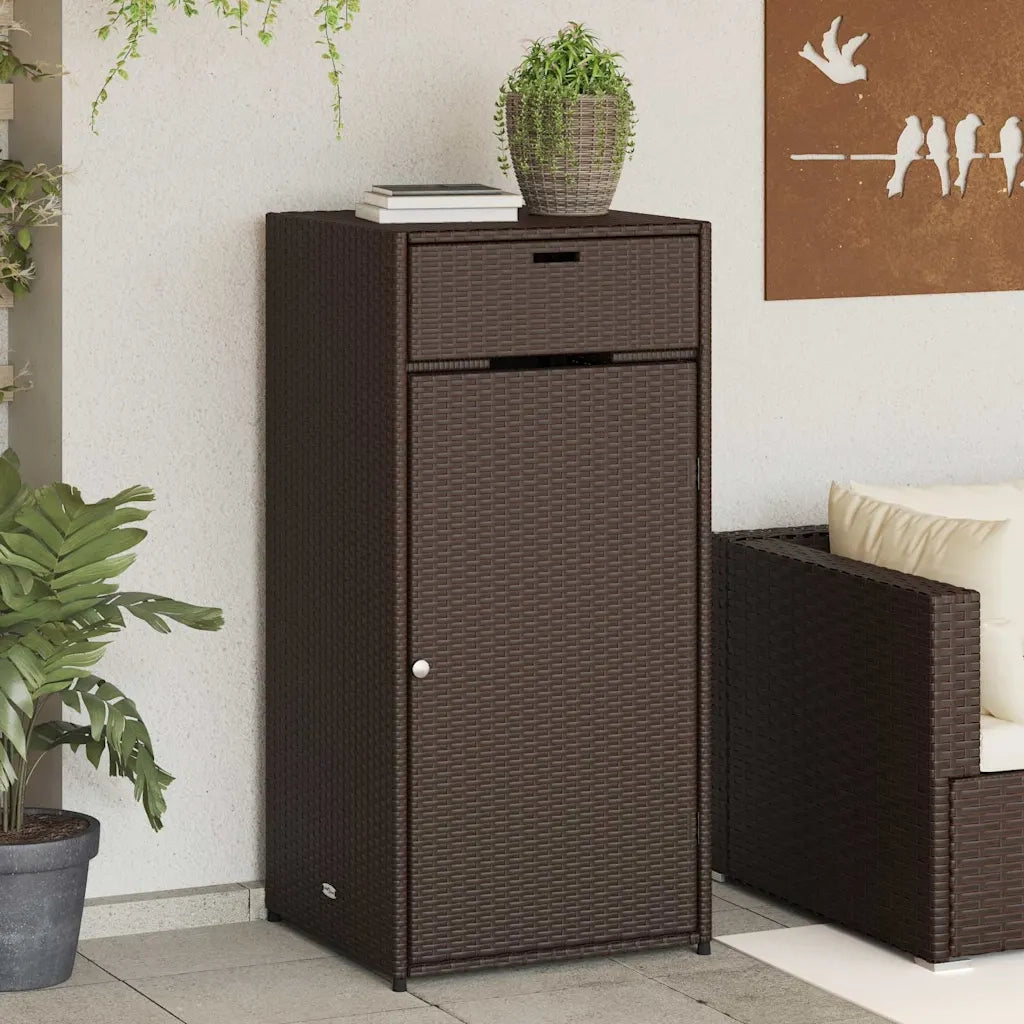 Armadietto Portaoggetti Giardino Marrone 55x55x111cm Polyrattan 365560