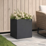 Vaso da giardino Nero 45 x 45 x 45 cm Acciaio laminato a freddo 8004966