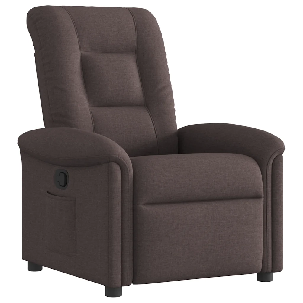 Poltrona Reclinabile Marrone Scuro in Tessuto 4015621
