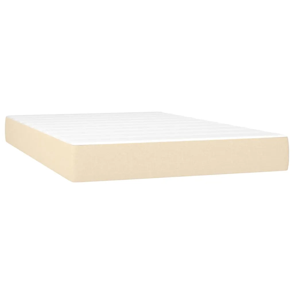 Letto a Molle con Materasso e LED Crema 120x200cm in Tessuto 3133226