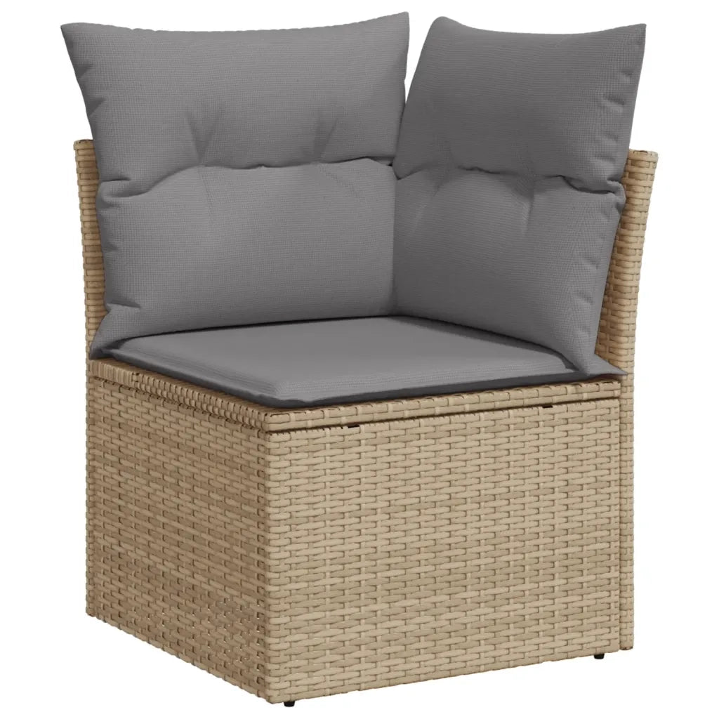 Set Divano da Giardino 6 pz con Cuscini Beige in Polyrattan 3225002