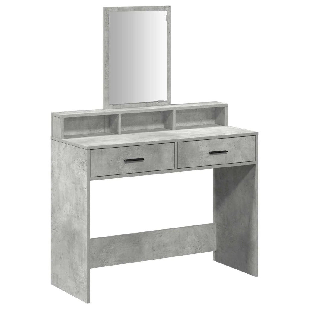 Toeletta | Tavolo da Trucco con cassetto Grigio cemento 100 x 41 x 140 cm