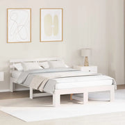 Struttura del letto-Giroletto-Rete del Letto Bianco 135 x 190 cm Pino massello 895310